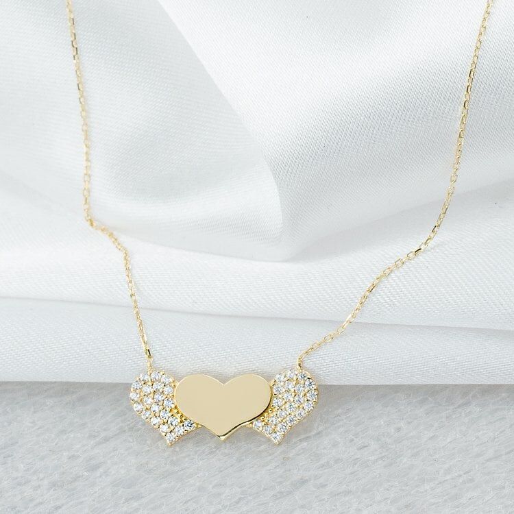 3 Kalpli 14 Ayar Altın Kolye