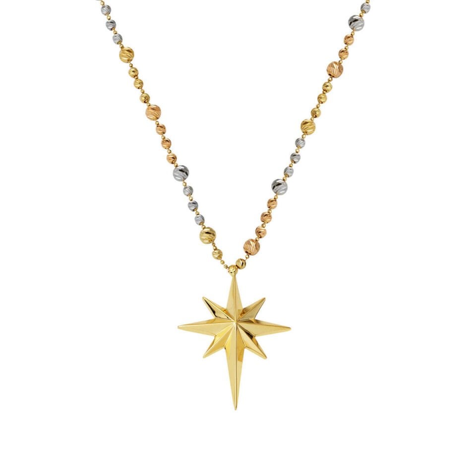 Kuzey Yıldızı 14 Ayar Dorikalı Altın Kolye