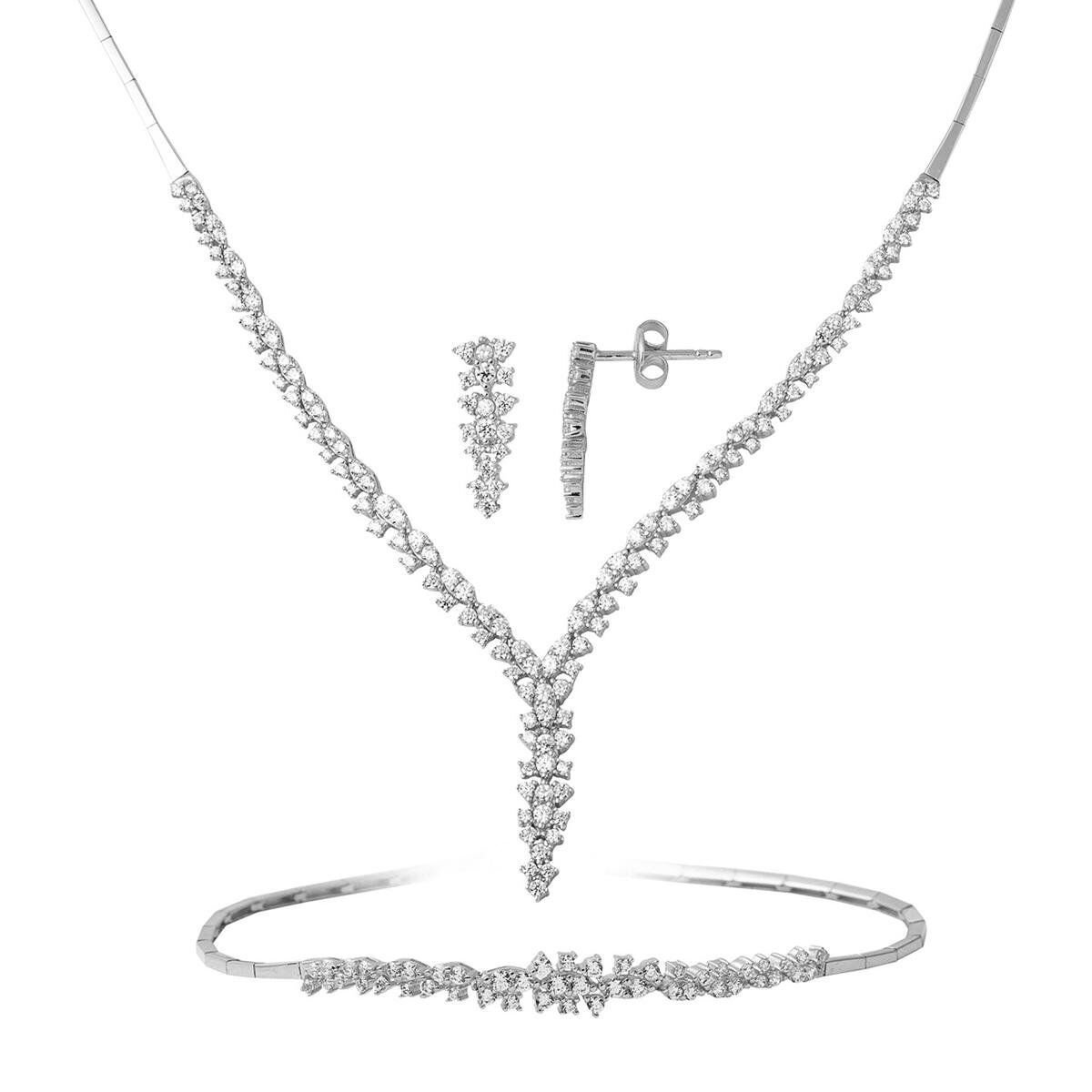 Sarmaşık Beyaz Altın Set Takımı