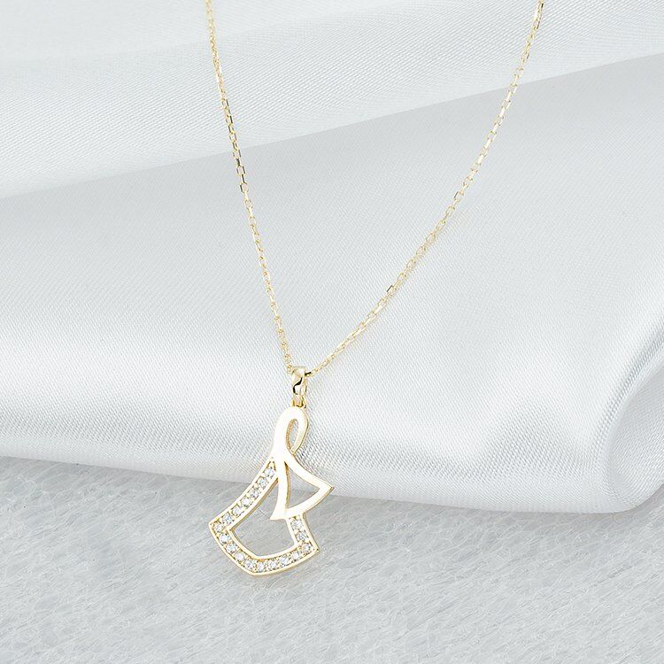 Taşlı 14 Ayar Altın Zincirli Kolye