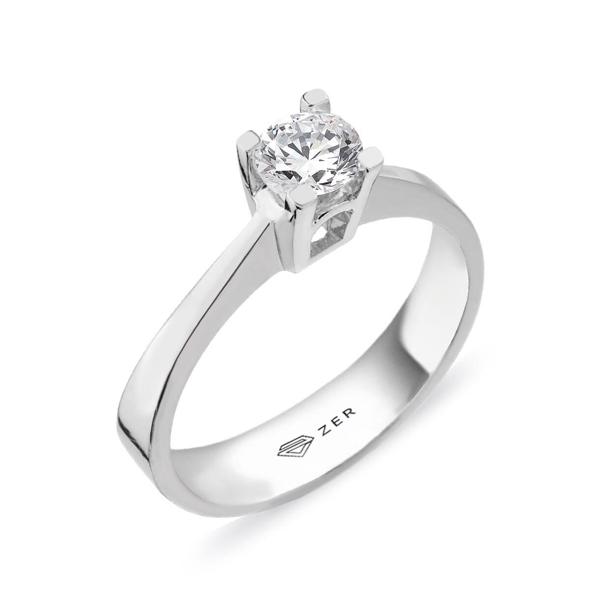 0,46 Karat Mozanit Tektaşlı Altın Yüzük