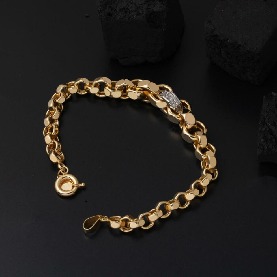 Süzme Halkalı Spor Altın Bileklik