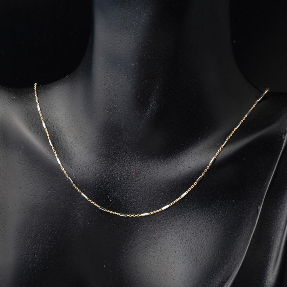 Spor 14 Ayar İnce Altın Zincir Kolye 50 cm.