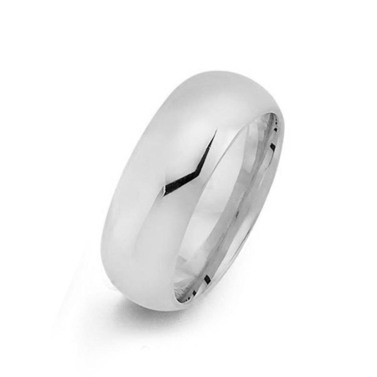 7 mm Enli 14 Ayar Beyaz Altın Evlilik Yüzüğü