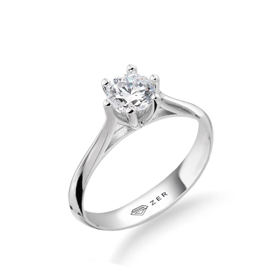 0,60 Karat Mozanit Tektaşlı Altın Yüzük