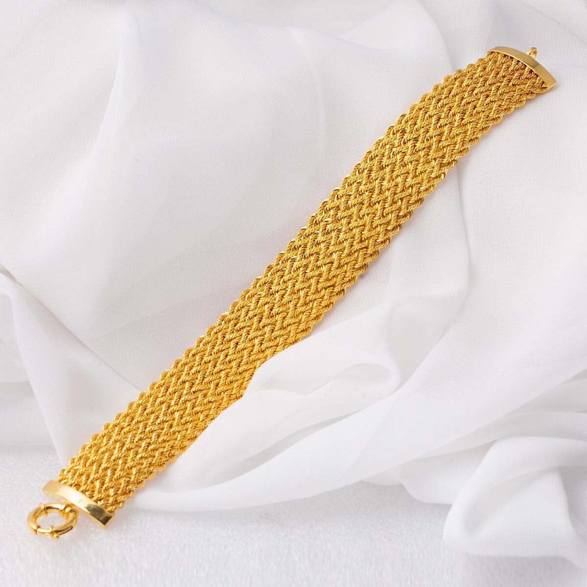 Örgü Zincir 14 Ayar  Altın Bileklik