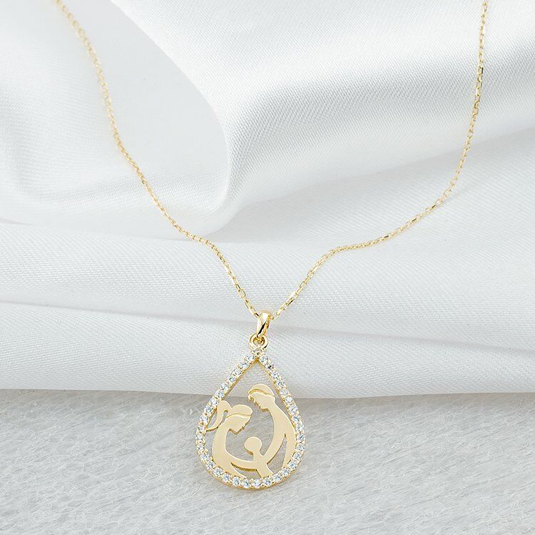 Çekirdek Aile 14 Ayar Altın Kolye