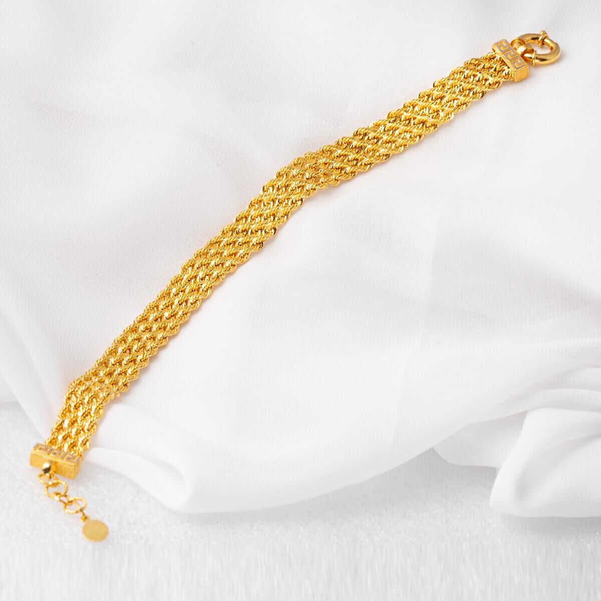 Örgü Zincir 14 Ayar Altın Bileklik