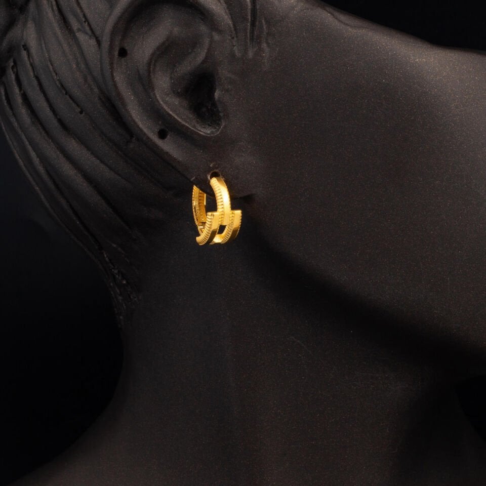 Kaburga Ajda 14 Ayar Altın Küpe