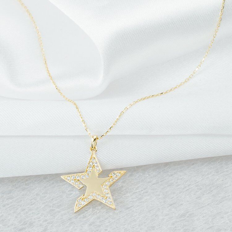 İsim Yazılabilen Yıldız 14 Ayar Altın Kolye