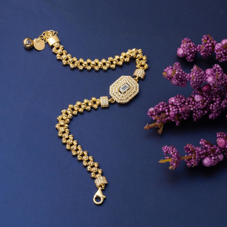 Dorika Baget Taşlı Altın Bileklik