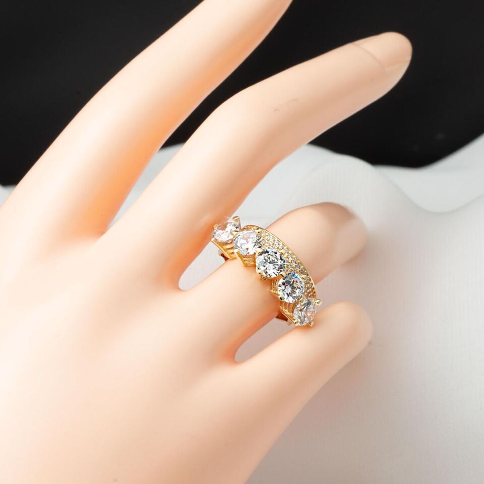 Beştaşlı Alyans 14 Ayar Altın Yüzük