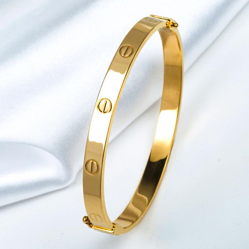 Vidalı 22 Ayar Kelepçe Altın Bilezik