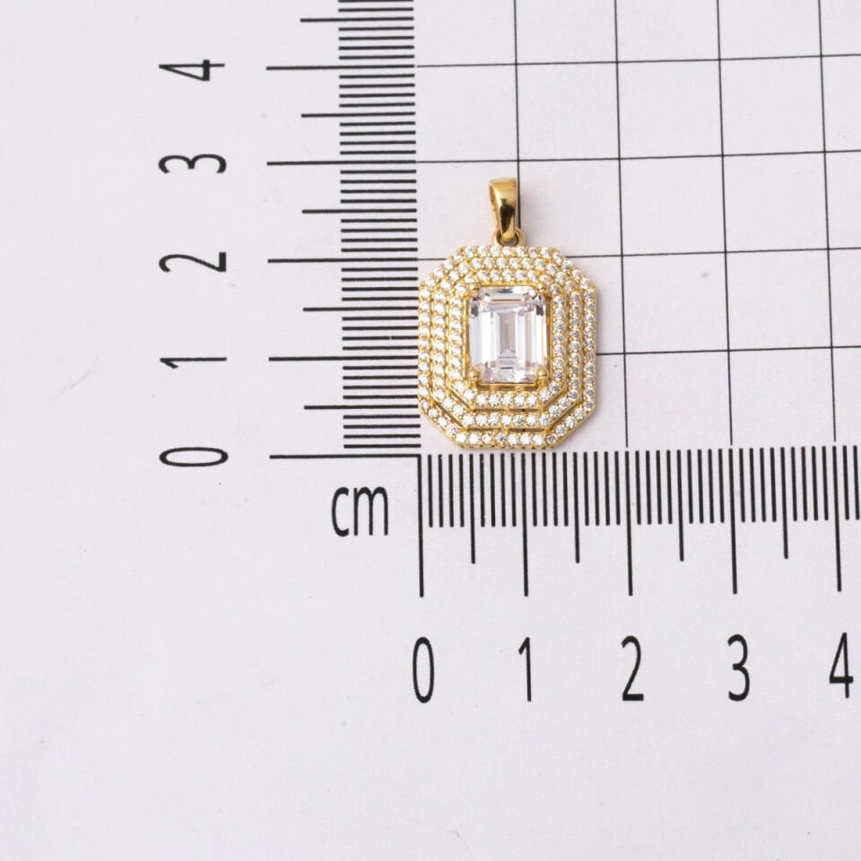 Piramit Baget Altın Kolye 14 Ayar