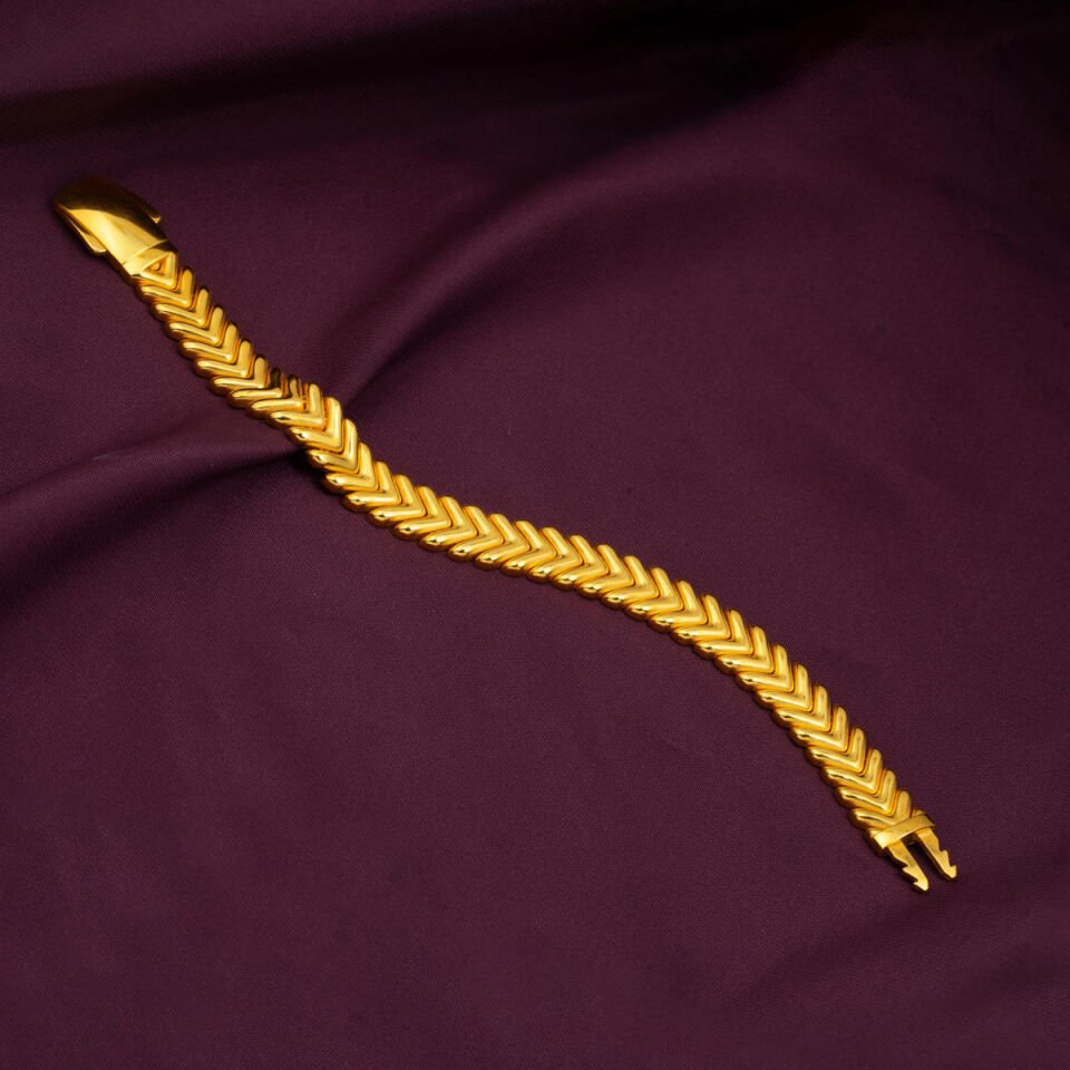 Başak Taşsız Sarı Altın Bileklik