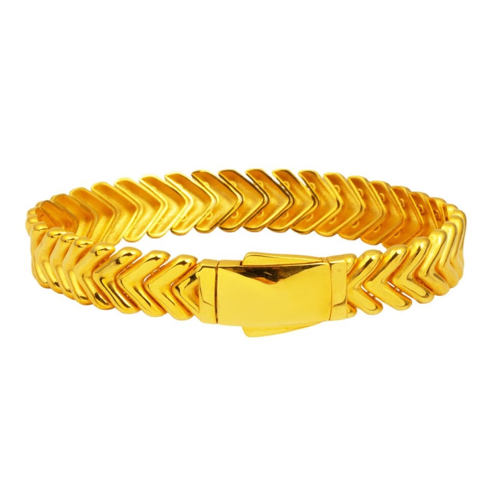 Başak Taşsız Sarı Altın Bileklik