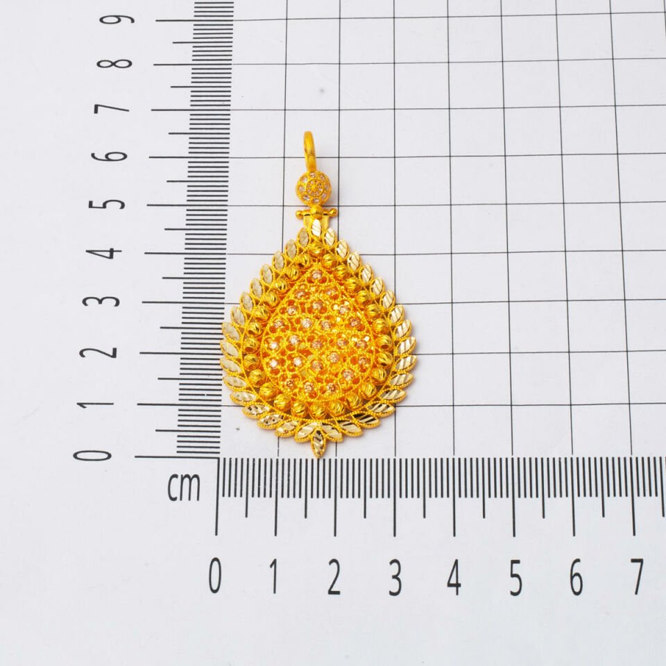 Antik Tasarım Zincirli Altın Kolye