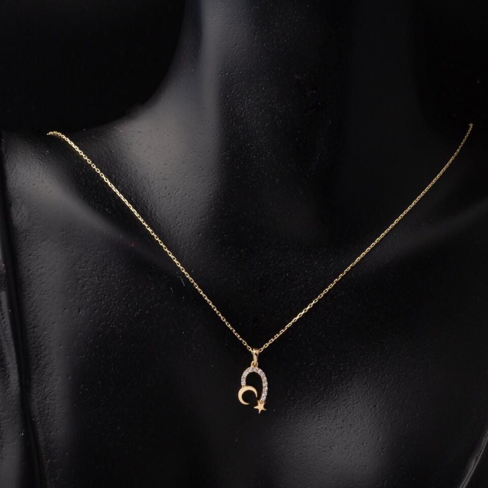 Ay Yıldız Türkiyem 14 Ayar Altın Kolye