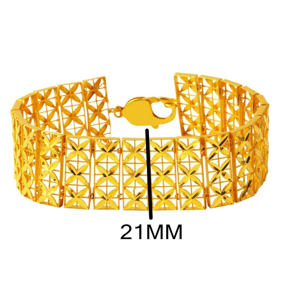 Taşsız 22 Ayar Geniş Altın Bileklik