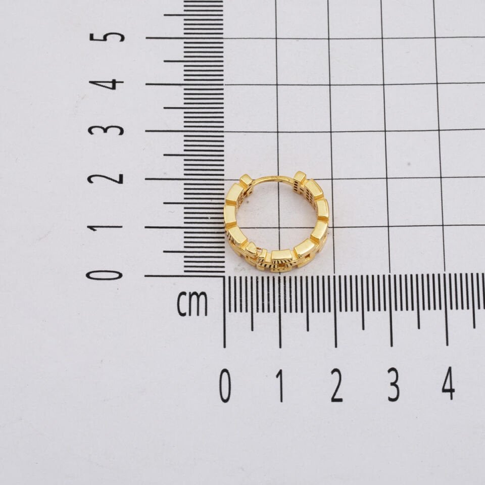Rolex Tasarım Halka Altın Küpe
