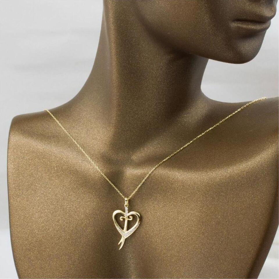 Kalpli Zülfikar 14 Ayar Altın Kolye