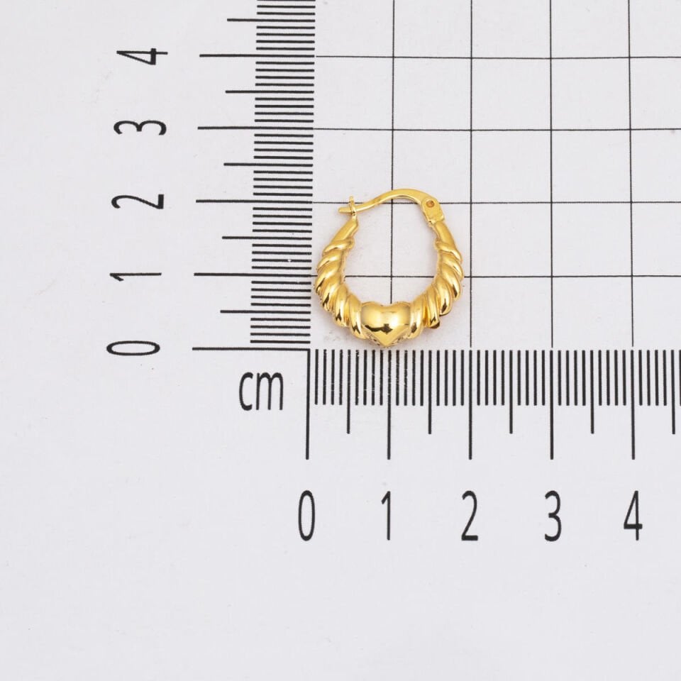 Kalpli Burgulu Altın Halka Küpe