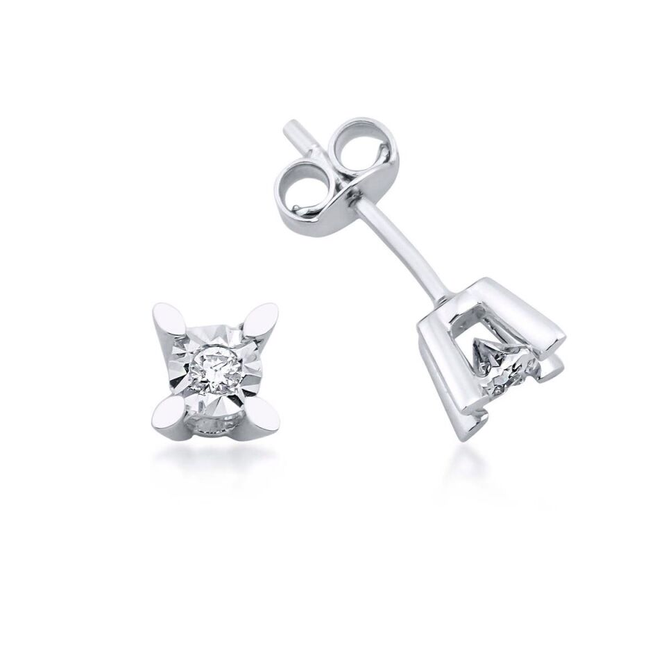 Tektaş Pırlanta Altın Klipsli Küpe