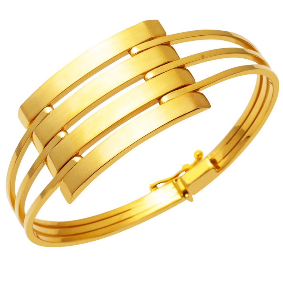 Dörtlü Kaburga Kelepçe Altın Bilezik