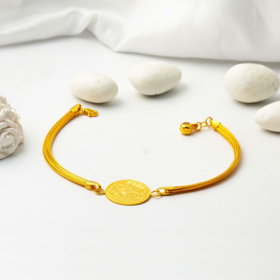 Yarım Reşat Altınlı 14 Ayar Örgü Zincir Bileklik