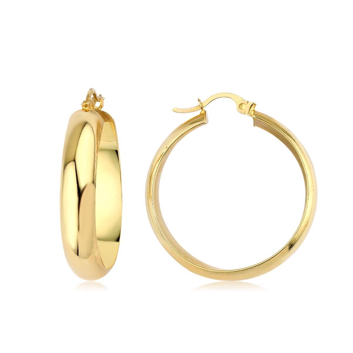 Klasik 2,2 cm. Çaplı Halka Altın Küpe