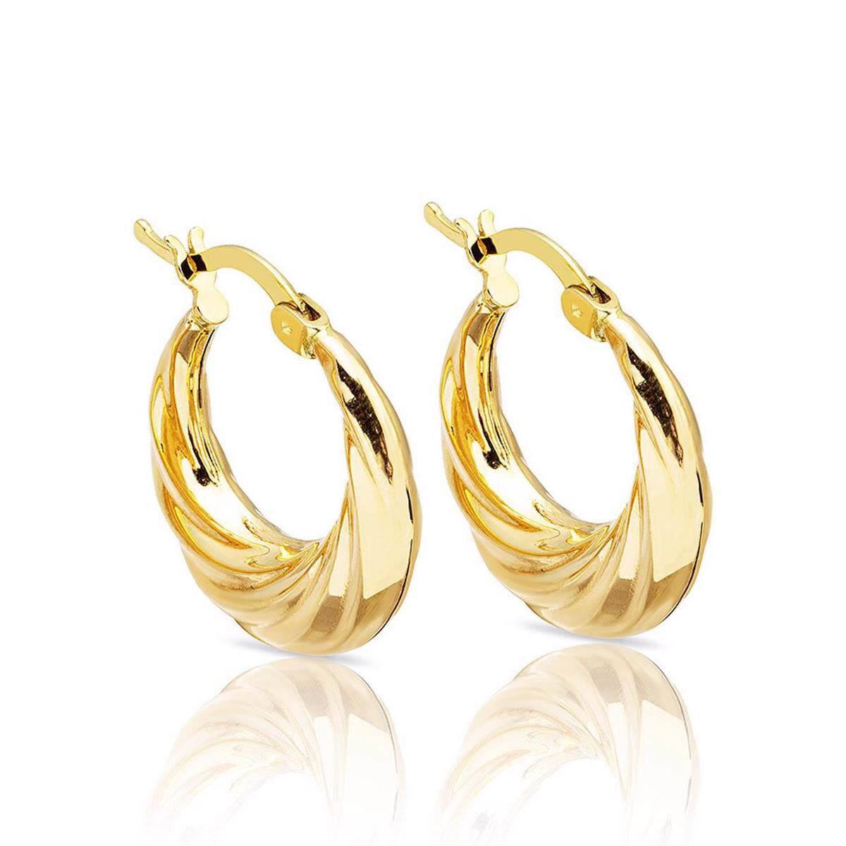 Hilal 1,7 cm. Çaplı Altın Halka Küpe