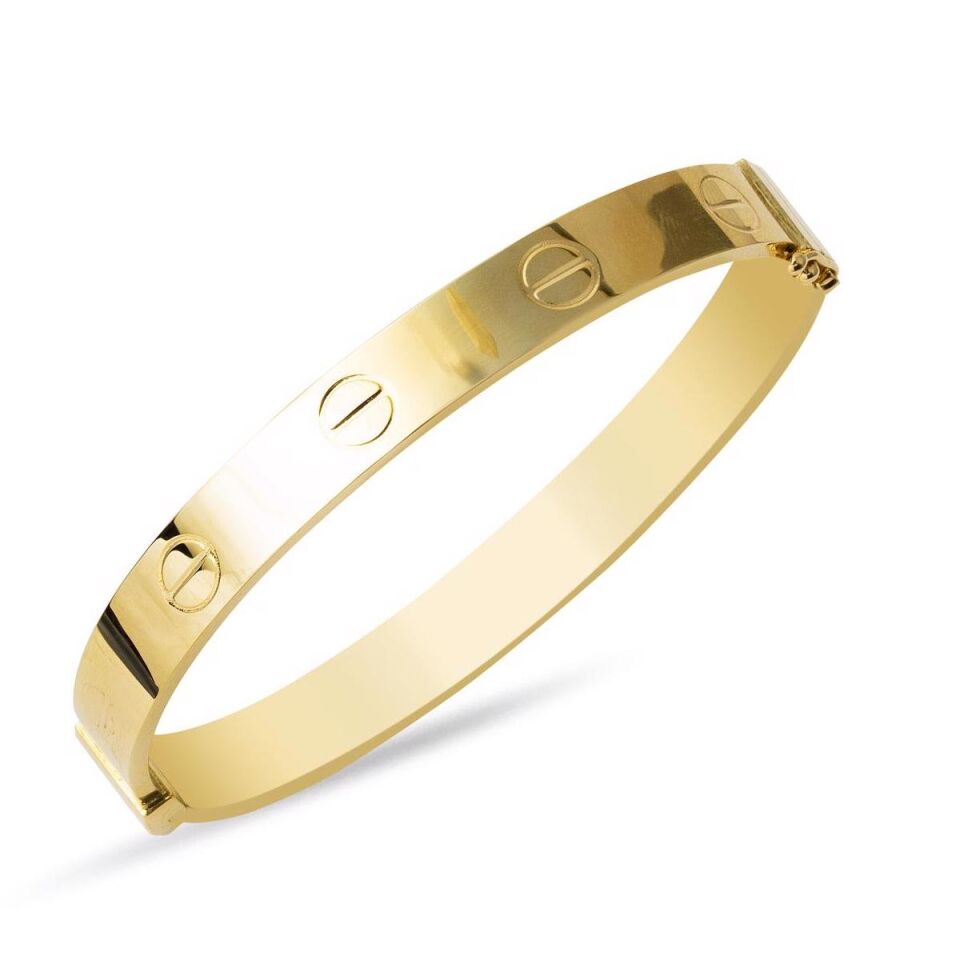 8 mm. Enli Vidalı Kelepçe Altın Bilezik