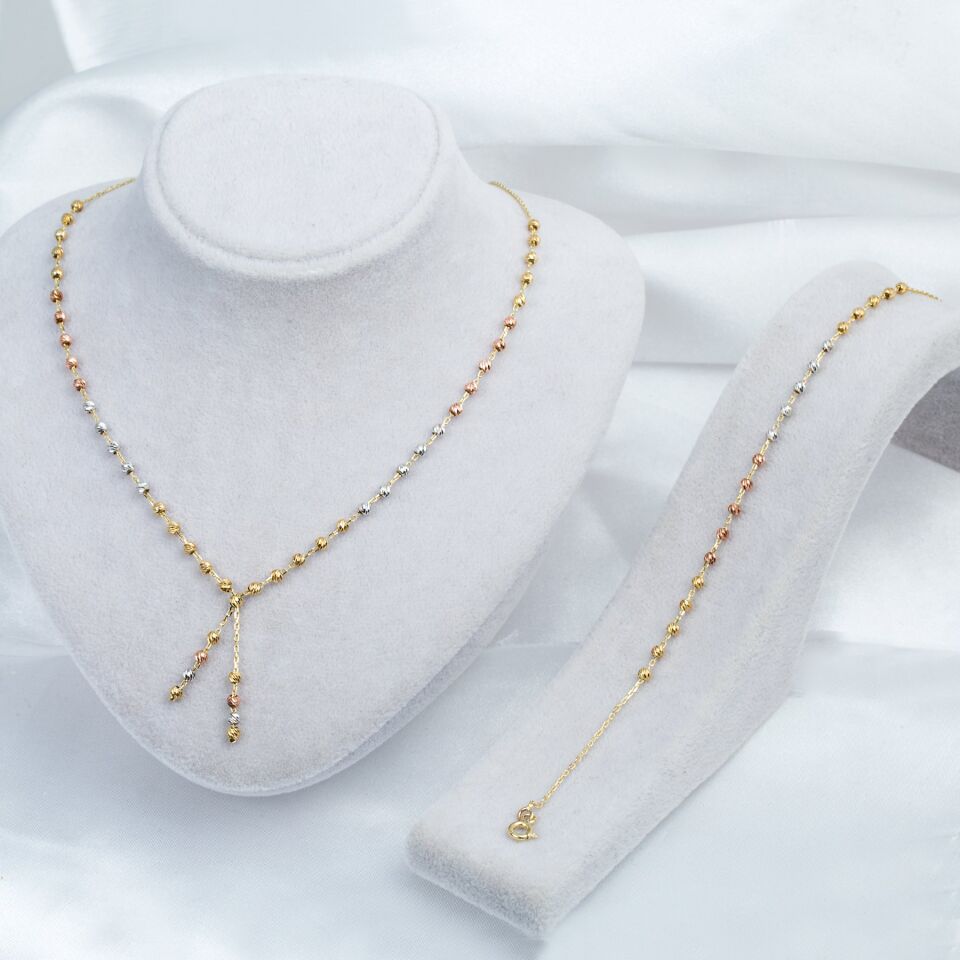 Dorissa Renkli Toplu 14 Ayar Altın Set