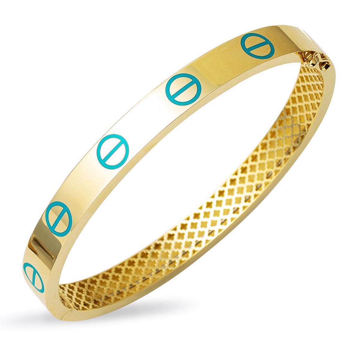 Vidalı Füzyon Altın Kelepçe Bilezik