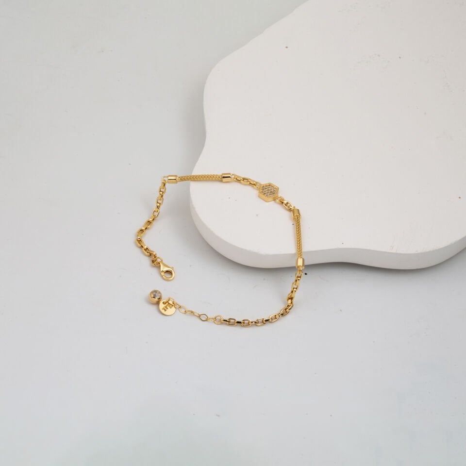 Sole Spor Zincirli Altın Bileklik