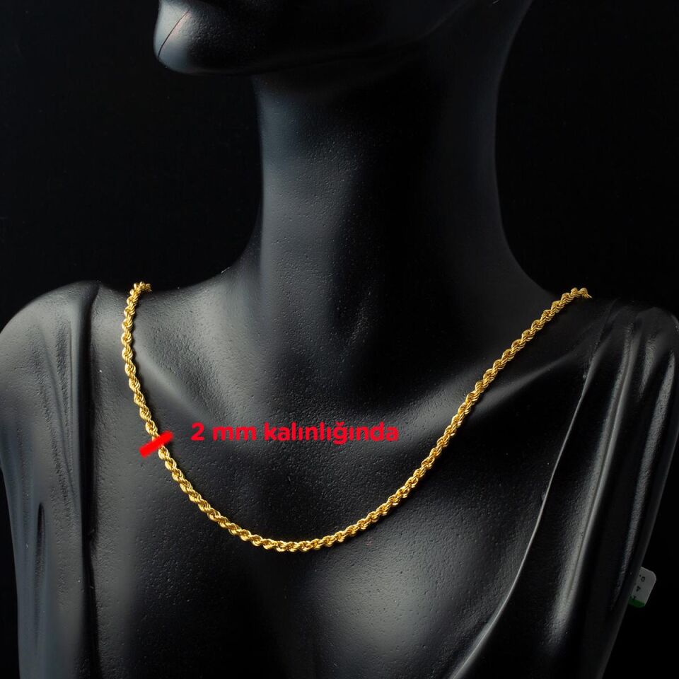 Burma Halat 14 Ayar Altın Zincir 75 cm
