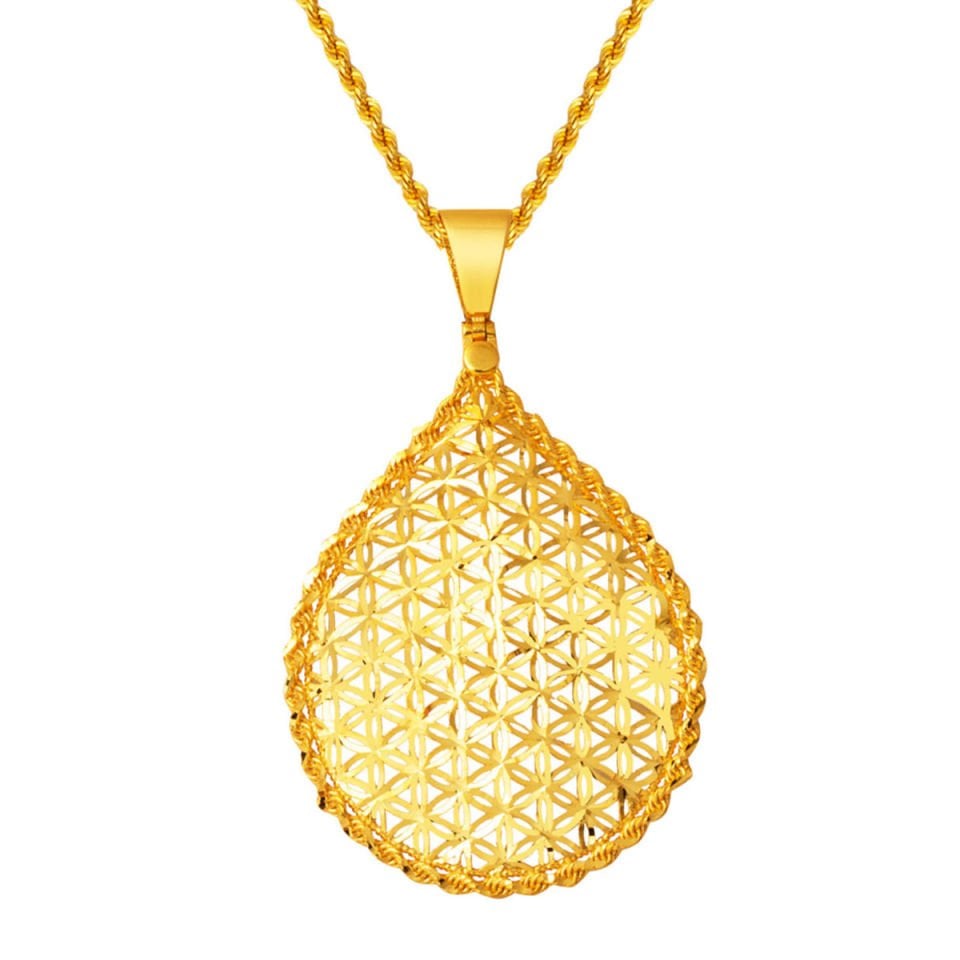 Damla Yaşam Çiçeği 22 Ayar Altın Kolye