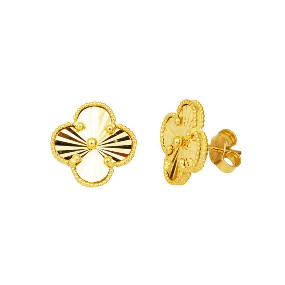 Van Cleef 14 Ayar Altın Küpe Orta Boy