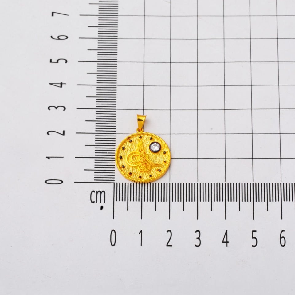 Orta Boy Tuğralı 22 Ayar Kolye Ucu