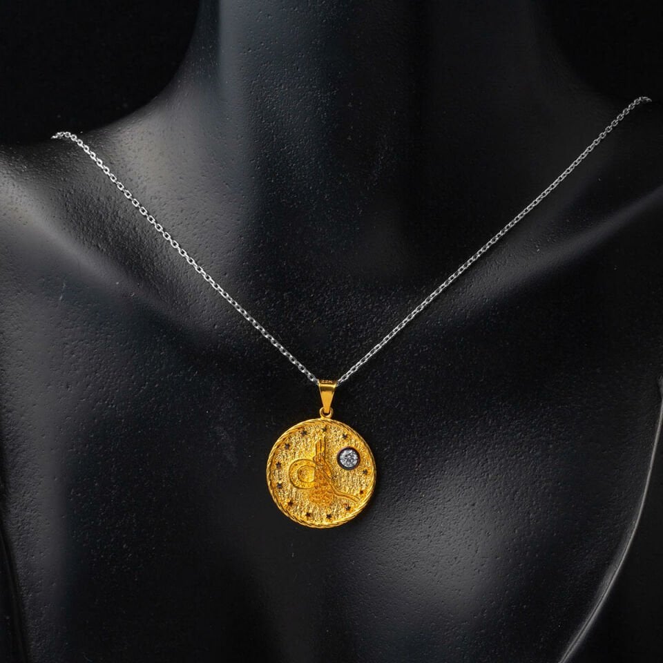 Orta Boy Tuğralı 22 Ayar Kolye Ucu