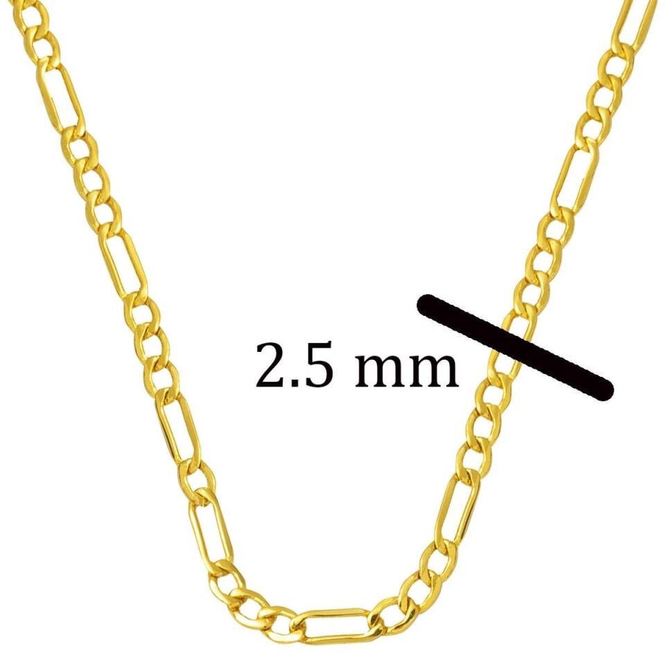 55 cm 14 Ayar Altın Zincir (2,5 mm Enli)