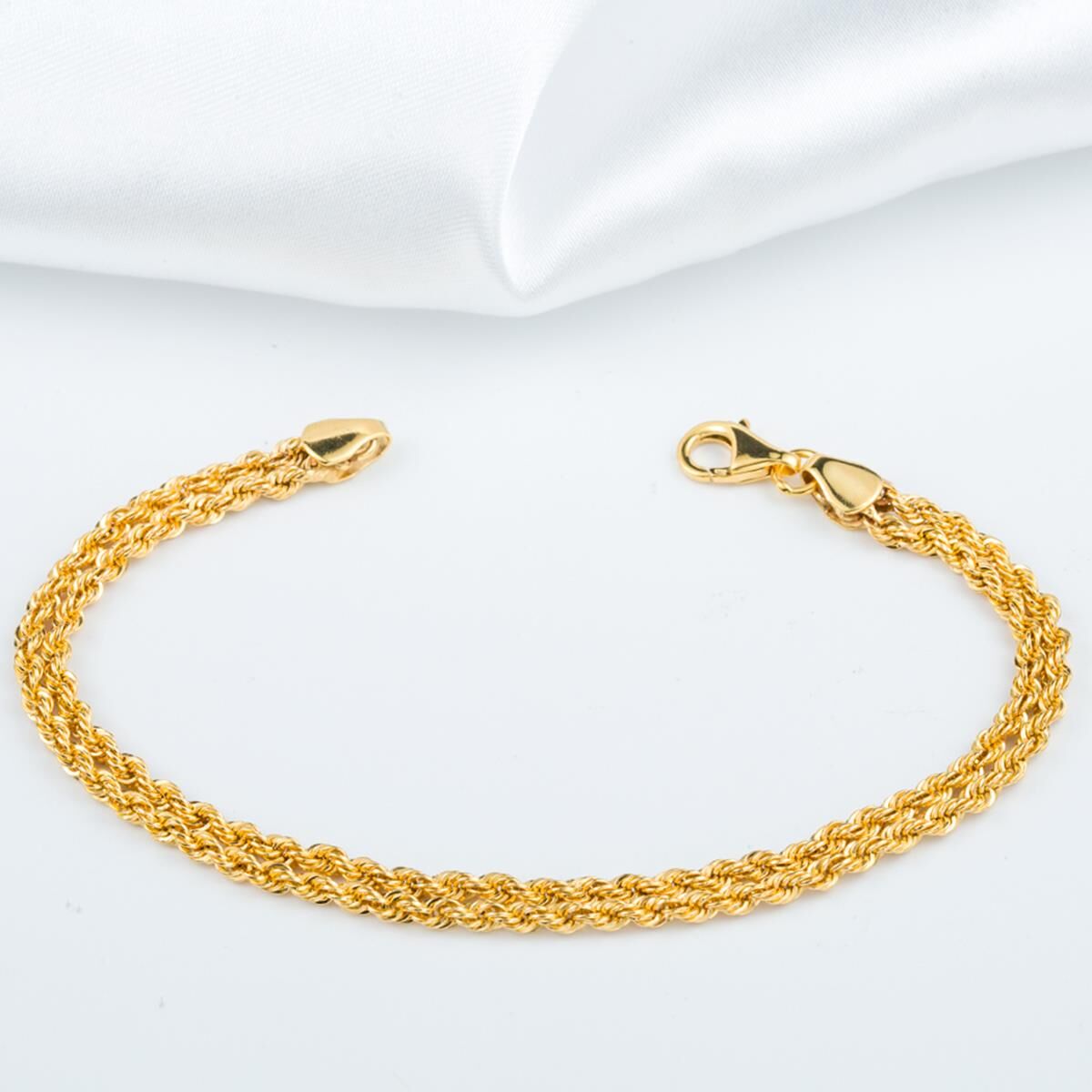 2 Sıra Örgülü 14 Ayar Altın Bileklik