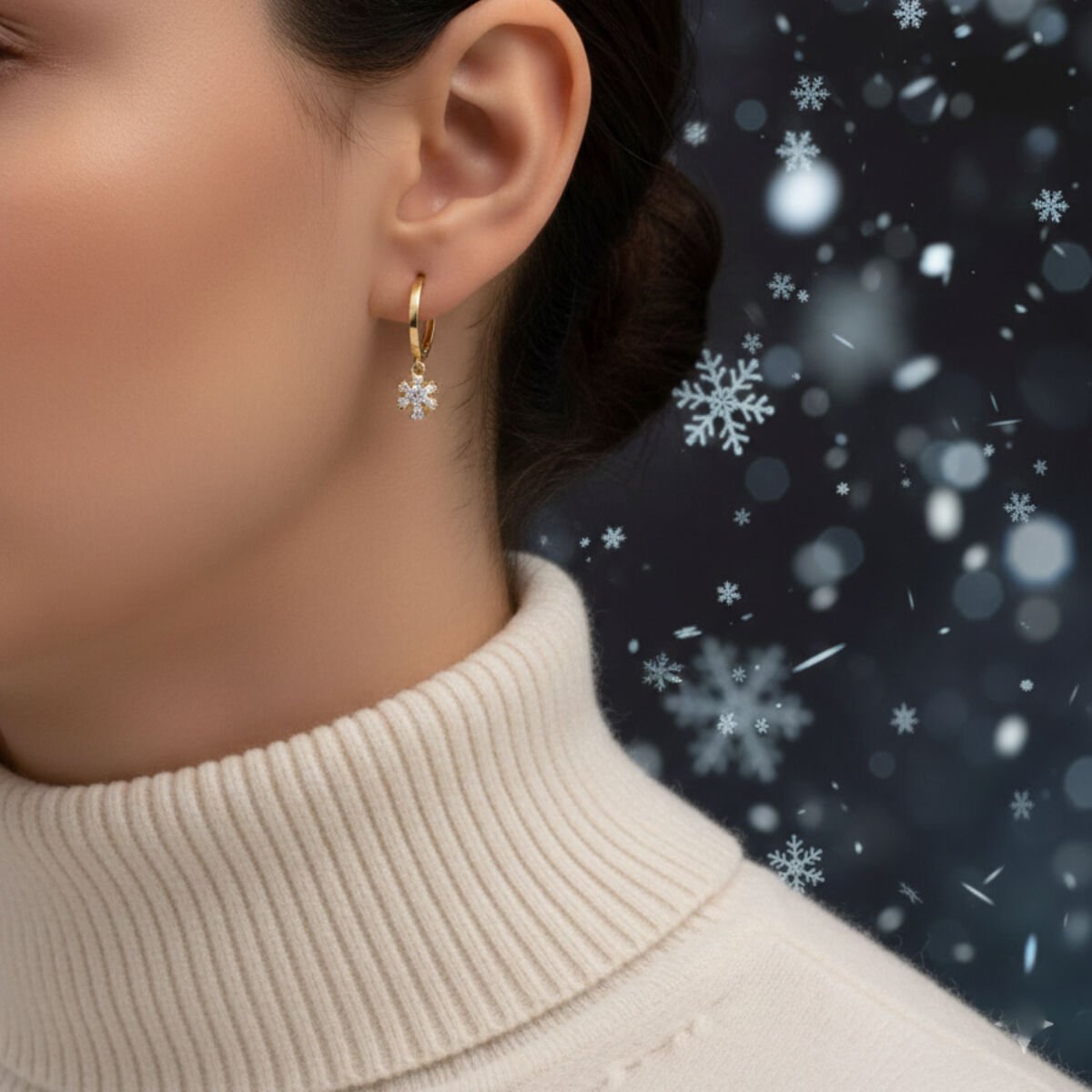 Kartanesi Sallantılı Altın Küpe