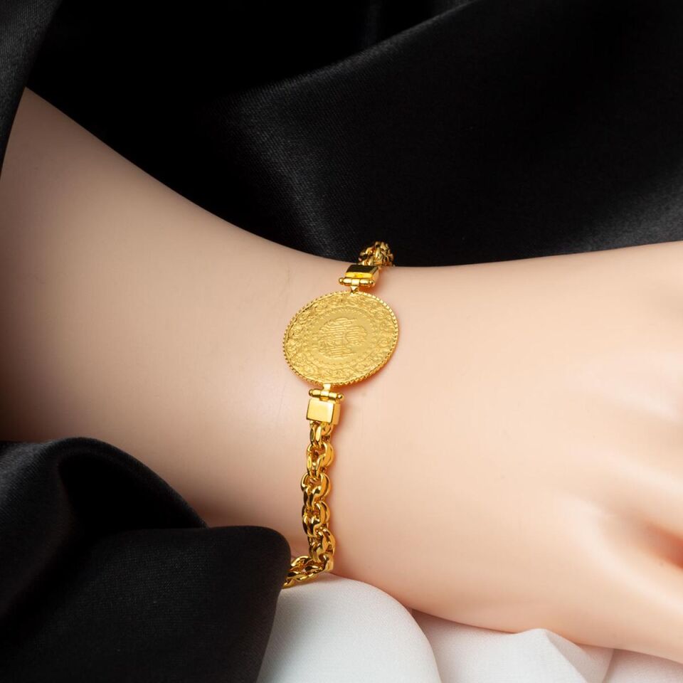 Kral Zincir Çeyrek Altınlı Bileklik