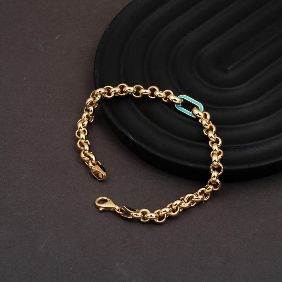 Doç Halkalı Ünisex 14 Ayar Altın Bileklik