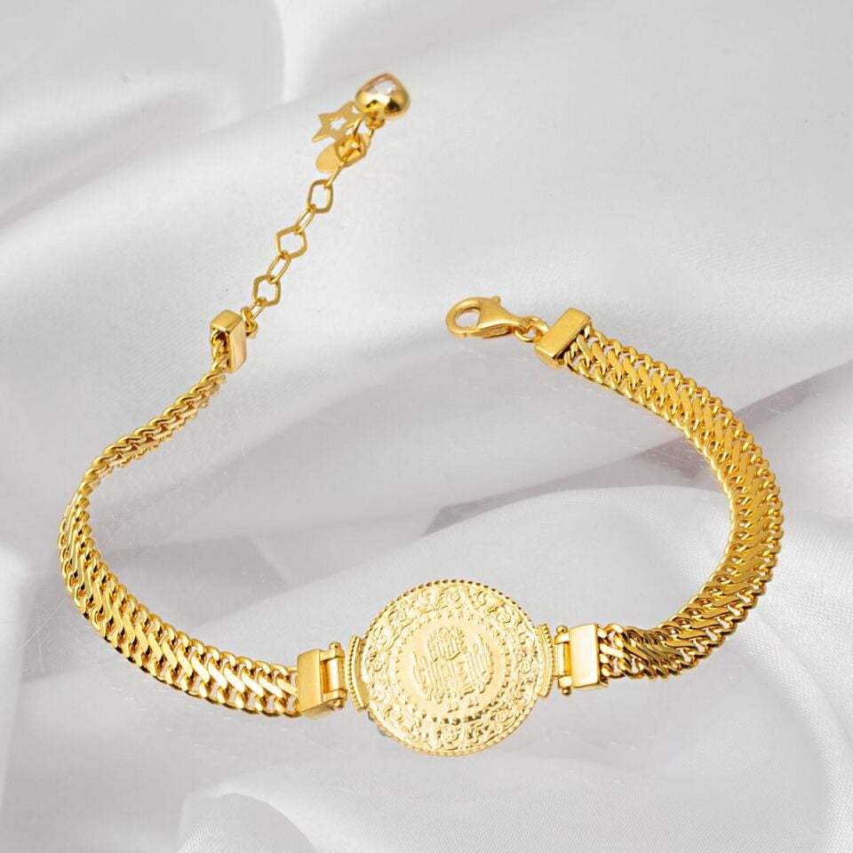 Hollow Zincir Çeyrek Altınlı Bileklik