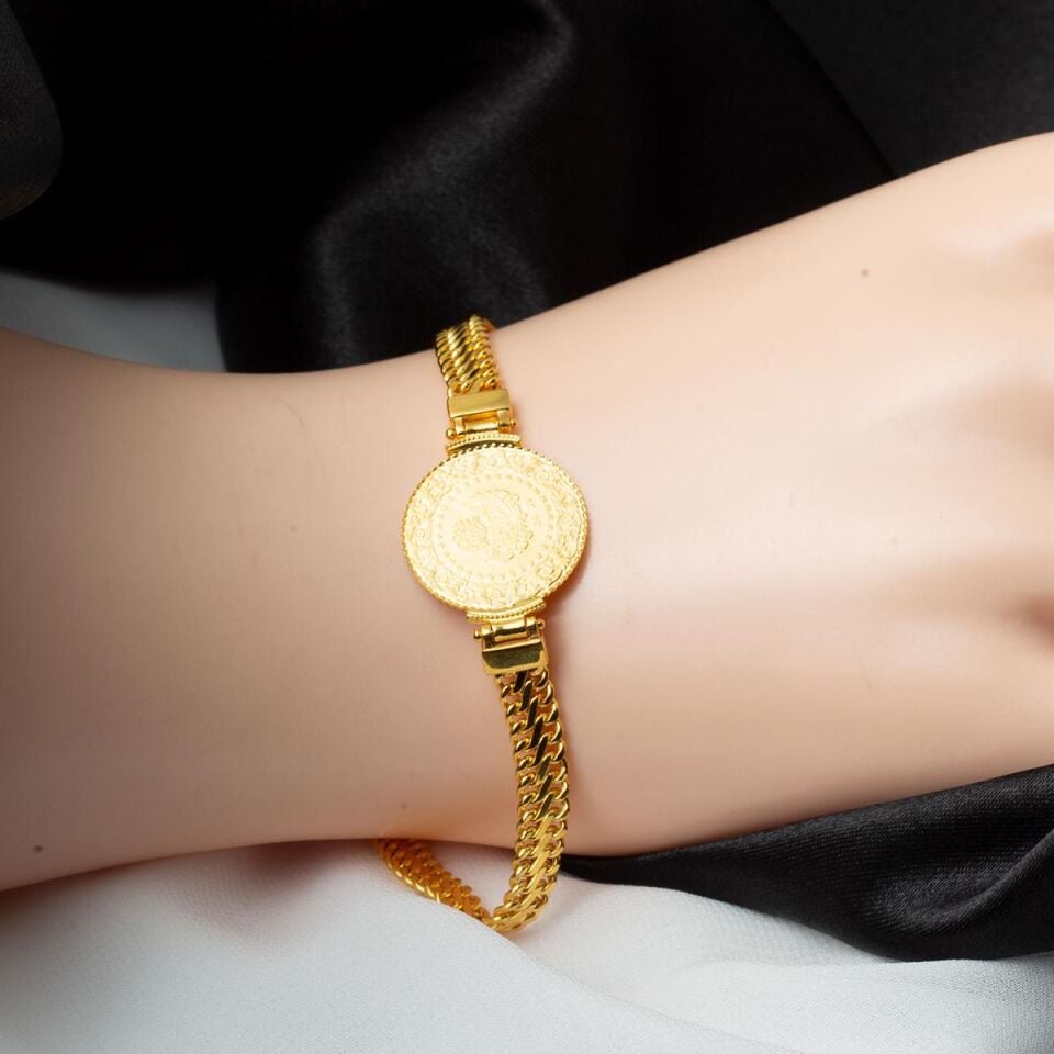 Hollow Zincir Çeyrek Altınlı Bileklik