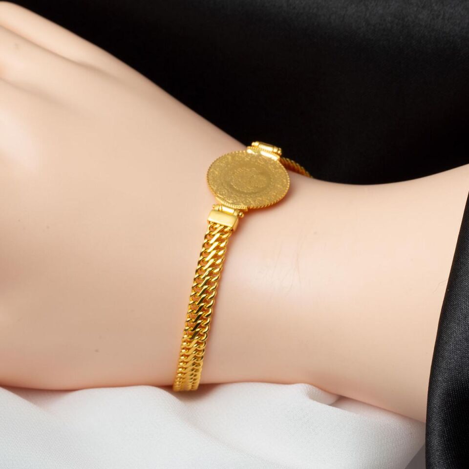 Hollow Zincir Çeyrek Altınlı Bileklik