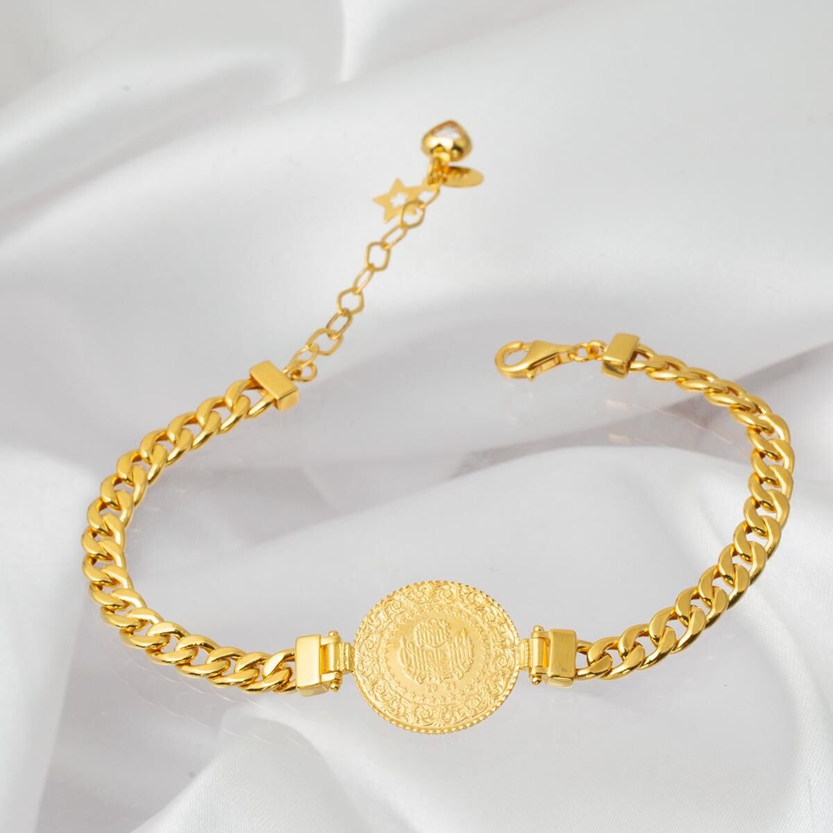 Klasik Zincir Çeyrekli Altın Bileklik