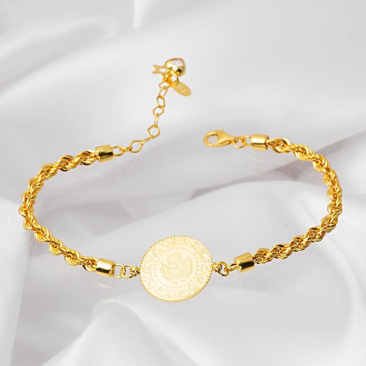 Burma Zincir Çeyrek Altınlı Bileklik